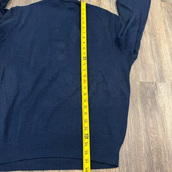 VTG David Gregg Button Neck Sweater Navy Blue (Medium) - Picture 10 of 10